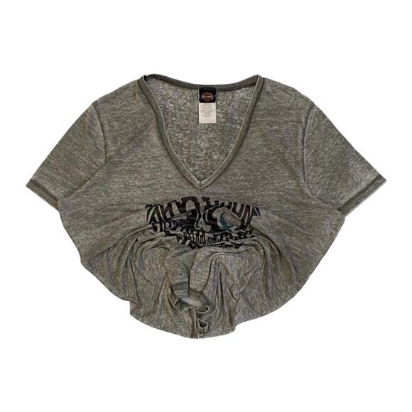 Harley-Davidson Tops - Harley Davidson Women's Skull Logo V Neck Heathered Short Sleeve T Shirt Grey XL